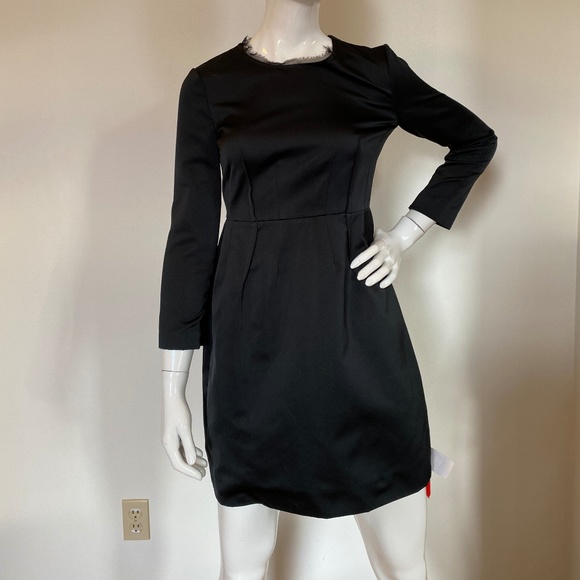 Theory NWT Black Corset Satin Mini Dress Sz 0 $455 - Picture 3 of 8